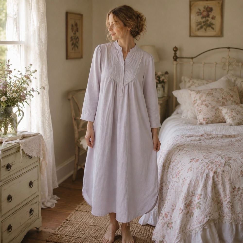 Vintage Miss‎ Elaine Night Gown Dress Size M Pink Floral Oversized Cottaec
